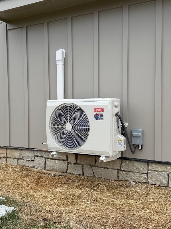 Bryant ductless mini-split outdoor unit with Weems service sticker